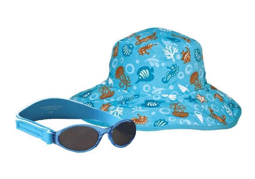 Mix and Match Kids Wrap Around Sunglasses and Bucket Hat Combo Gift Set