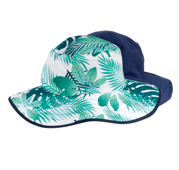 Baby Leaves Childrens Sun Hats - Reversible Patterns BANZ Sun Hat