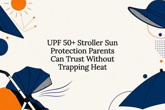 Illustrated stroller sun protection title card