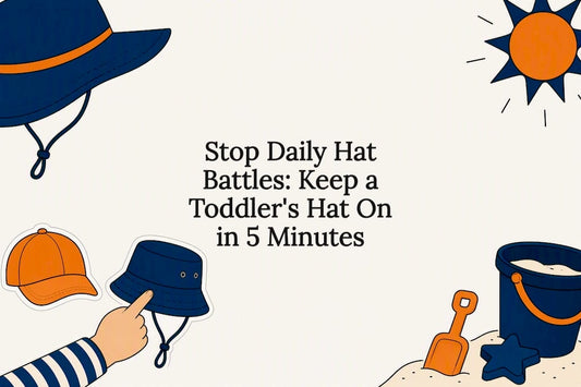 Illustrated toddler sun hat title card