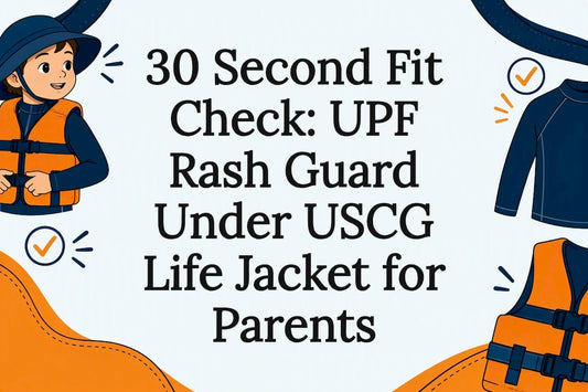 Rash guard and life jacket fit check title card