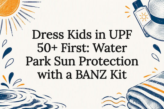 Decorative water park sun protection title card