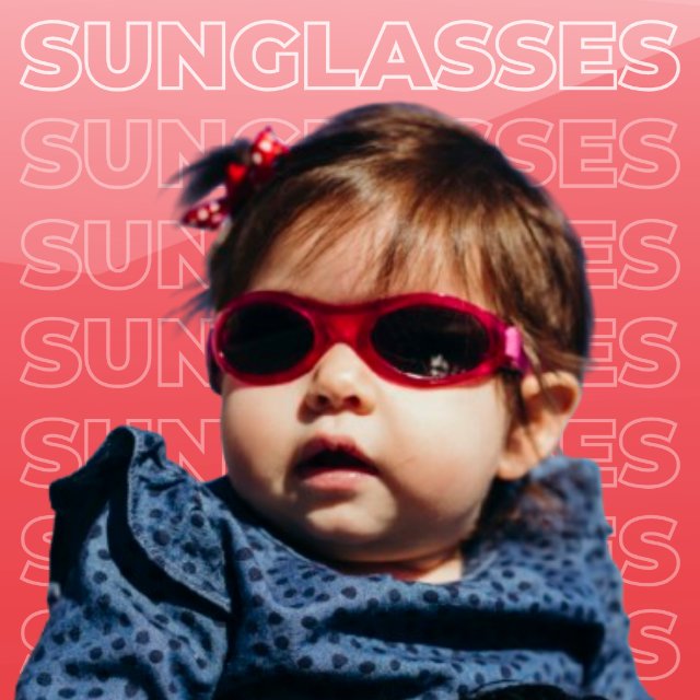 Toddler wearing Baby Banz wrap-around sunglasses