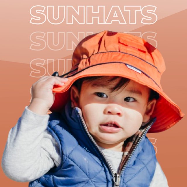 Baby wearing a BANZ wide-brim sun hat for UV protection