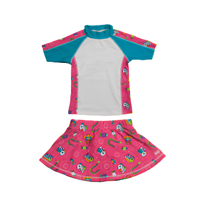 Girls 2-4  Short Sleeve Rashguard Set