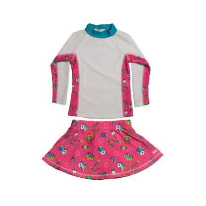 Conjunto de Rashguard de manga comprida para meninas 2