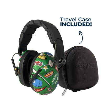 Mix and Match Kids Print Hearing Protection Earmuffs and Case Combo Gift Set