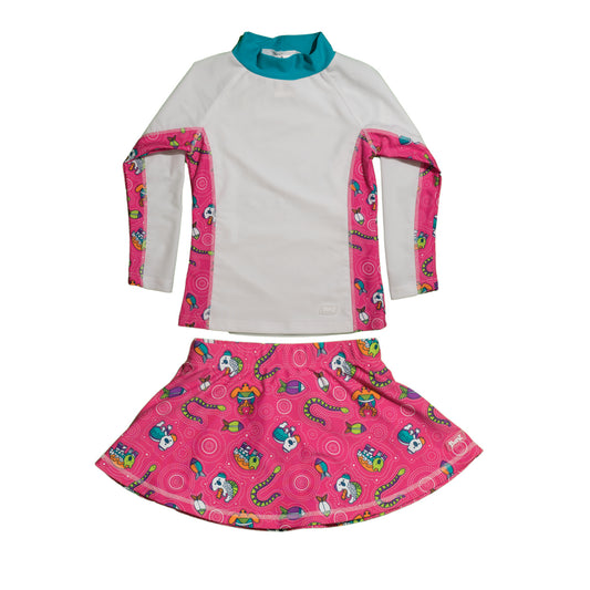 Conjunto de Rashguard de manga comprida para meninas 2