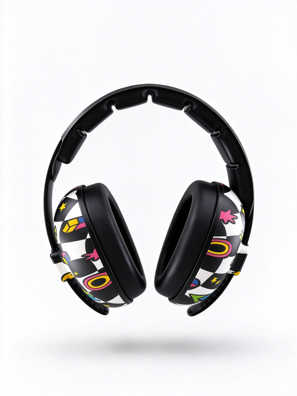 BANZ baby earmuffs Pop Grid print, front view