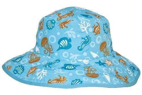 Baby BANZ UPF 50+ sun hat in Navy Stripe for outdoor sun protection