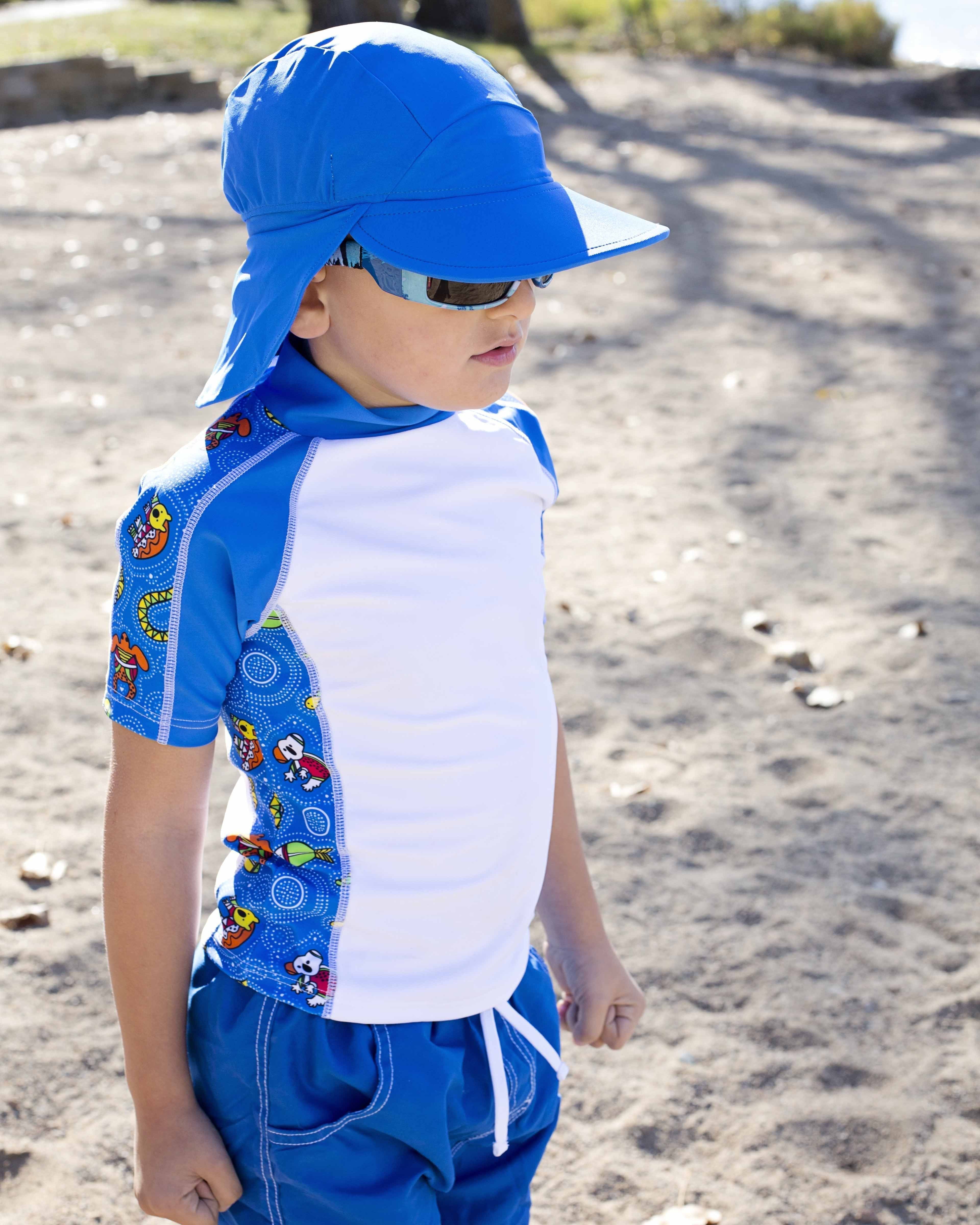 Childrens Flap Hat for hiking, pool, beach BANZ® – BANZ® Carewear USA