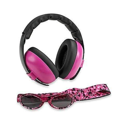 BANZ Hearing Protection Baby Earmuffs & Sunglasses Combo Set Azalea