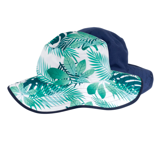 BANZ Sun Hat Baby Sun Hats - Reversible Patterns Leaves / 0-2 years