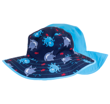 BANZ Sun Hat Baby Sun Hats - Reversible Patterns Octopus / 0-2 years