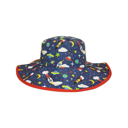 BANZ Sun Hat Childrens Sun Hats - Reversible Kawaii Designs Kids / Space