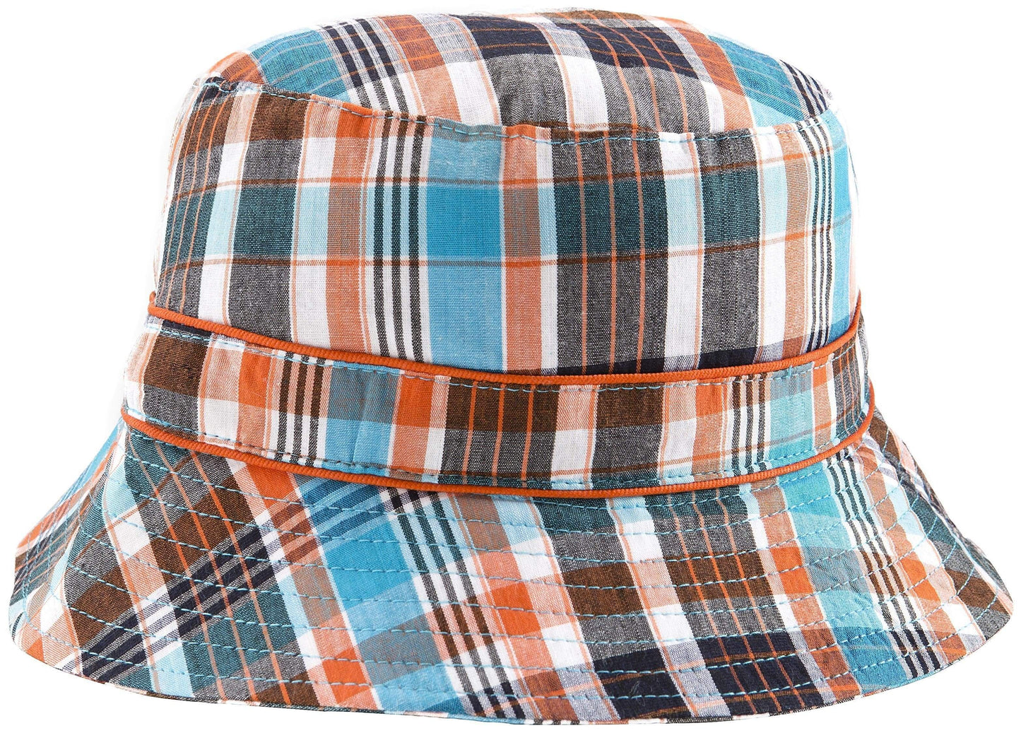 BANZ Sun Hat Childrens Sun Hats with Toggle Small / Orange Check
