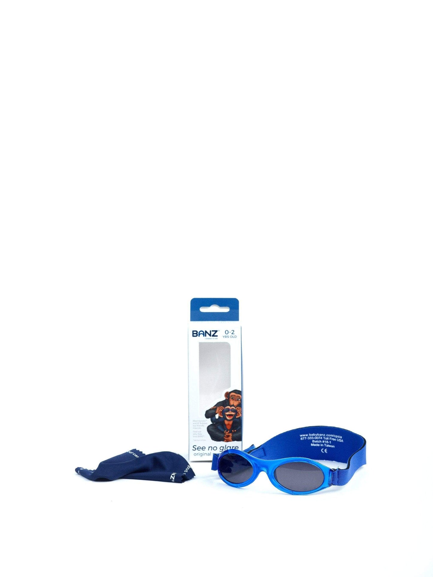 banz wrap around sunglasses, cleaning cloth and box 