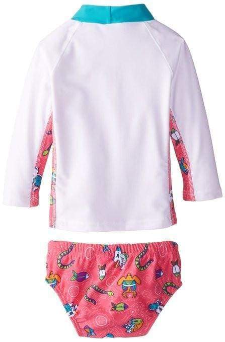 BANZ Swim DIaper Baby Rashguard & Swim Diaper Set 0 / Coolgardie Pink