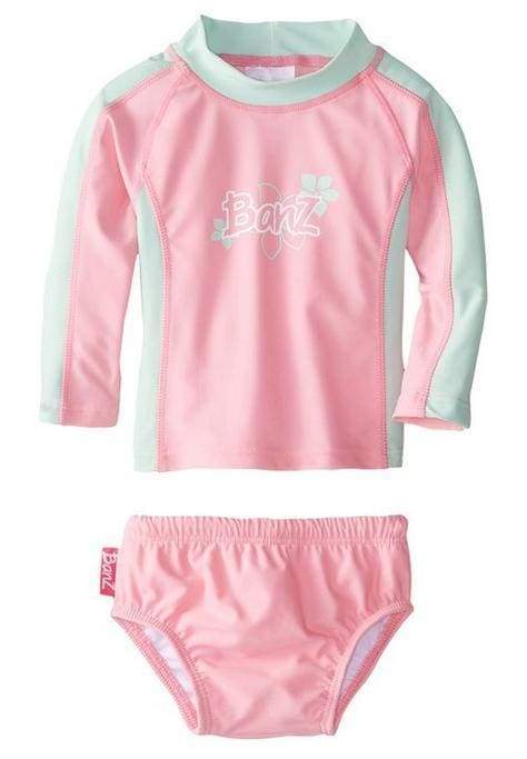 BANZ Swim DIaper Baby Rashguard & Swim Diaper Set 0 / Coolgardie Pink