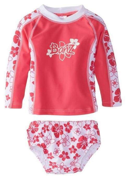 BANZ Swim DIaper Baby Rashguard & Swim Diaper Set 0 / Coolgardie Pink